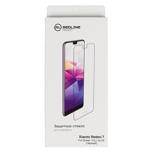 

Защитное стекло для экрана REDLINE для Xiaomi Redmi 7, прозрачная, 1 шт, черный [ут000017750]