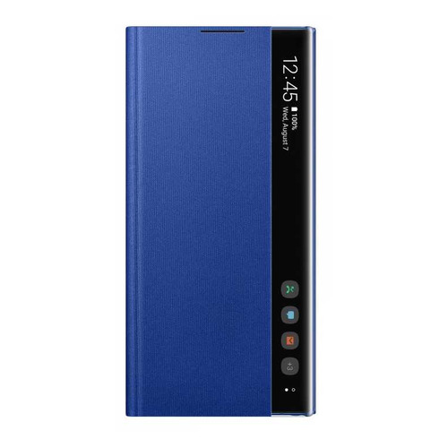 

Чехол (флип-кейс) SAMSUNG Clear View Cover, для Samsung Galaxy Note 10+, синий [ef-zn975clegru]
