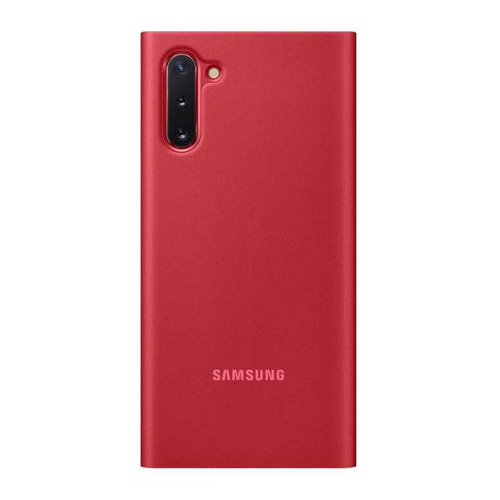 

Чехол (флип-кейс) SAMSUNG Clear View Cover, для Samsung Galaxy Note 10, красный [ef-zn970cregru]