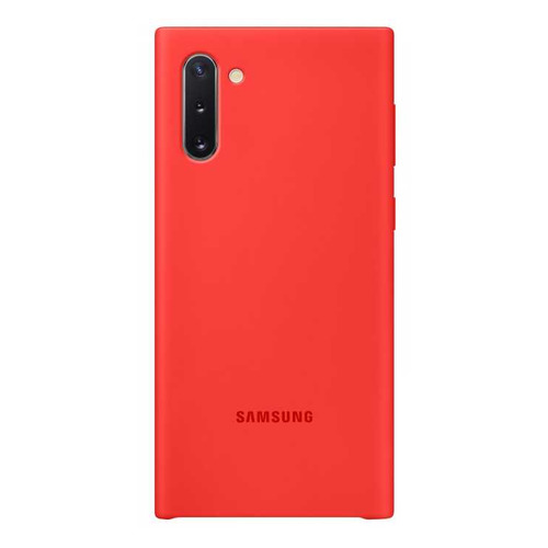 

Чехол (клип-кейс) SAMSUNG Silicone Cover, для Samsung Galaxy Note 10, красный [ef-pn970tregru]