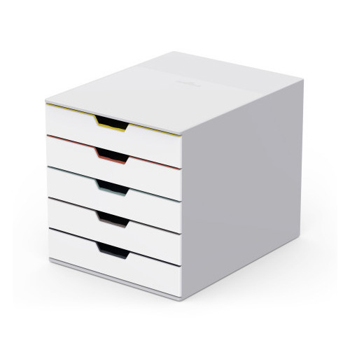 

Бокс для документов Durable Varicolor MIX 7625-27, 5 выдвижных ящиков, 292x280x356, ассорти / серый, 7625-27