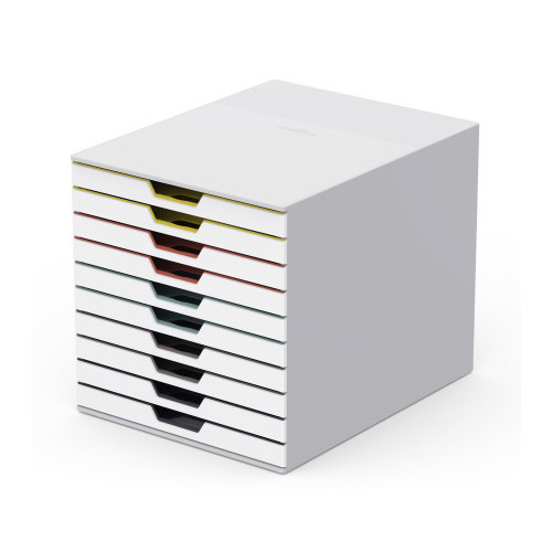

Бокс для документов Durable Varicolor MIX 7630-27, 10 выдвижных ящиков, 292x280x356, ассорти / серый, 7630-27