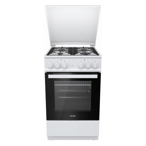 фото Газовая плита gorenje k5142wf-b, электрическая духовка, металлическая крышка, белый