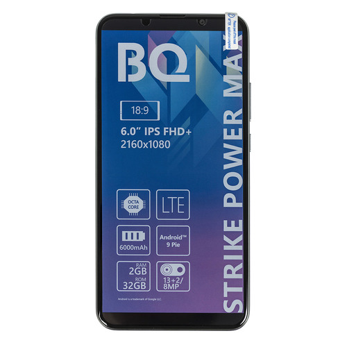 

Смартфон BQ Strike Power Max 32Gb, 6035L, серый