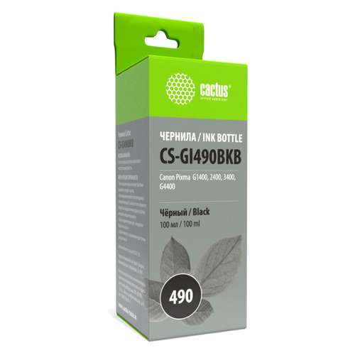 

Чернила Cactus CS-GI490BKB, для Canon, 100мл, черный, CS-GI490BKB