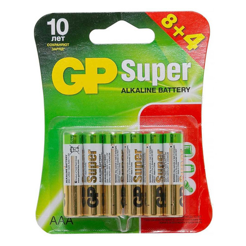 фото Aaa батарейка gp super alkaline 24a lr03, 12 шт.