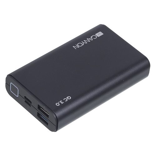 фото Внешний аккумулятор (power bank) canyon cnd-tpbqc10b, 10000мaч, черный [h2cndtpbqc10b]