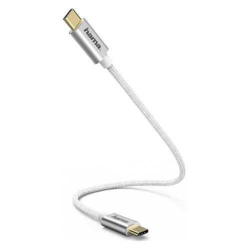 фото Кабель hama 183332, usb type-c (m), usb type-c (m), 0.2м, серебристый