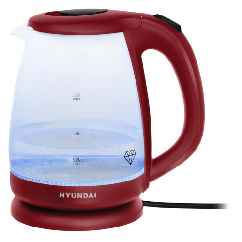 фото Чайник электрический hyundai hyk-g1002, 2200вт, бордовый