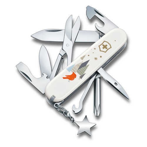Складной нож VICTORINOX Super Tinker Winter Magic, 14 функций, 91мм, белый / рисунок VICTORINOX