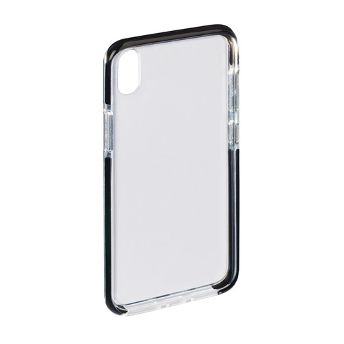 Чехол (клип-кейс) HAMA Protector, для Apple iPhone X/XS, прозрачный/черный [00185144] HAMA