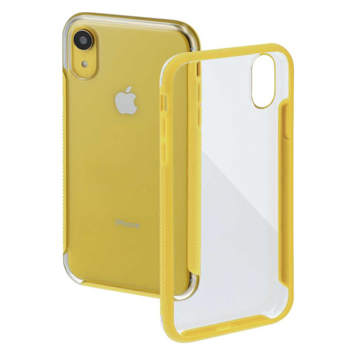 фото Чехол (клип-кейс) hama frame, для apple iphone xr, прозрачный/желтый [00185759]