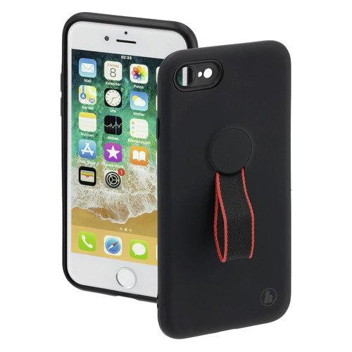 Чехол (клип-кейс) HAMA Red Sensation No. 2, для Apple iPhone 7/8, черный/красный [00186166] HAMA