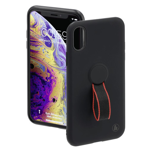 Чехол (клип-кейс) HAMA Red Sensation No. 2, для Apple iPhone X/XS, черный/красный [00186167] HAMA