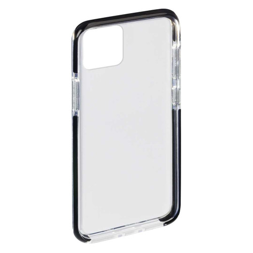 Чехол (клип-кейс) HAMA Protector, для Apple iPhone 11, прозрачный/черный [00187391] HAMA
