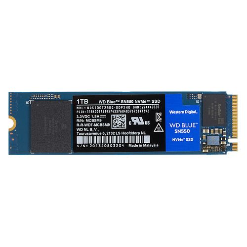 

SSD накопитель WD Blue SN550 WDS100T2B0C 1ТБ, M.2 2280, PCI-E x4, NVMe, WDS100T2B0C