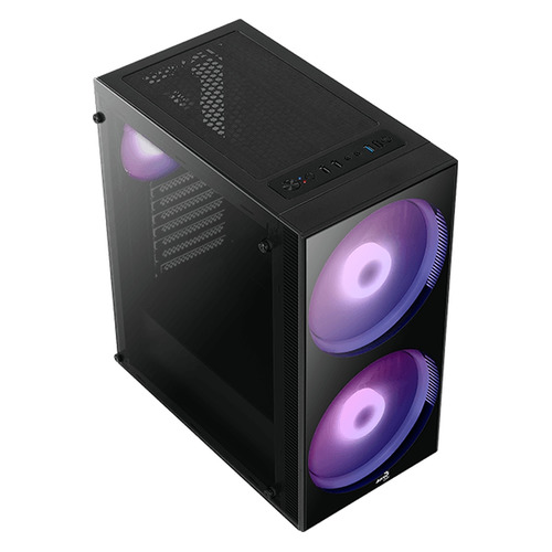 Корпус ATX AEROCOOL Python-G-BK-v1, Midi-Tower, без БП, черный AEROCOOL