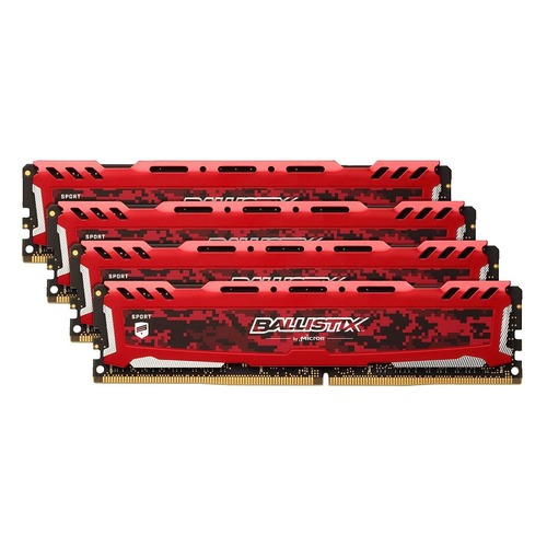 Модуль памяти CRUCIAL Ballistix Sport LT BLS4K16G4D26BFSC DDR4 - 4x 16Гб 2666, DIMM, Ret CRUCIAL