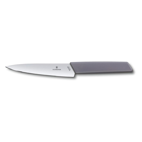 

Нож кухонный Victorinox Swiss Modern, разделочный, 150мм, заточка прямая, стальной, сиреневый [6.9016.1521b], Swiss Modern