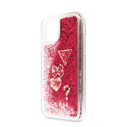 фото Чехол (клип-кейс) guess glitter, для apple iphone 11, малиновый [guhcn61glhflra] noname