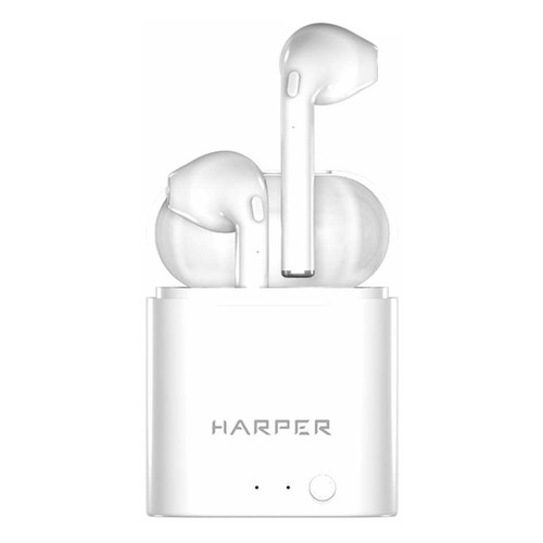 фото Наушники с микрофоном harper hb-508 (v.5.0), bluetooth, вкладыши, белый [h00002045]