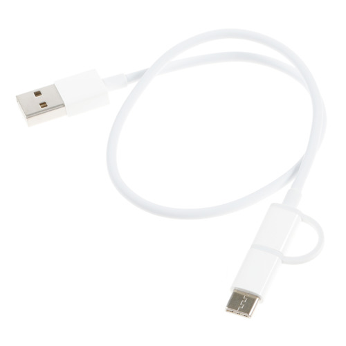 фото Кабель xiaomi mi 2-in-1, usb type-c (m)/micro usb (m) - usb (m), 0.3м, белый [sjv4083ty]