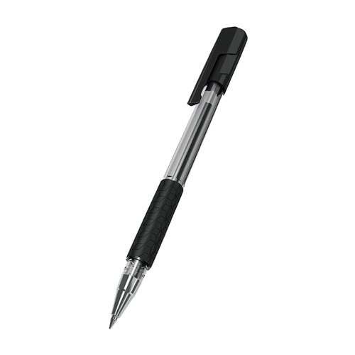 

Ручка шариков. Deli Arrow EQ02520 прозрачный/черный d=1.0мм черные (1шт) резин. манжета 50 шт./кор., EQ02520