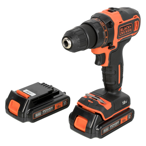 фото Дрель-шуруповерт black & decker bdcdd186k1b-qw, 1.5ач, с двумя аккумуляторами