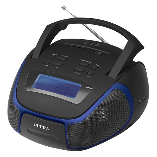 

Аудиомагнитола SUPRA BB-23MUS, черный и синий, BB-23MUS