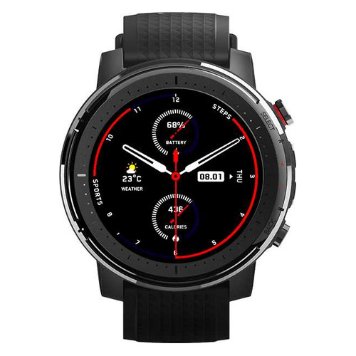 фото Смарт-часы amazfit stratos 3, 48.6мм, 1.34", черный / черный