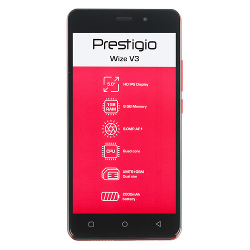 

Смартфон PRESTIGIO Wize V3 8Gb, красный