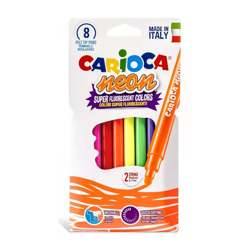 

Упаковка фломастеров Carioca Neon, 8 цв., коробка с европодвесом [42785], Neon