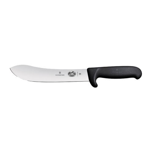 

Нож кухонный Victorinox Butchers Safety Nose, разделочный, для мяса, 180мм, стальной, черный [5.7603.18l], Butchers Safety Nose
