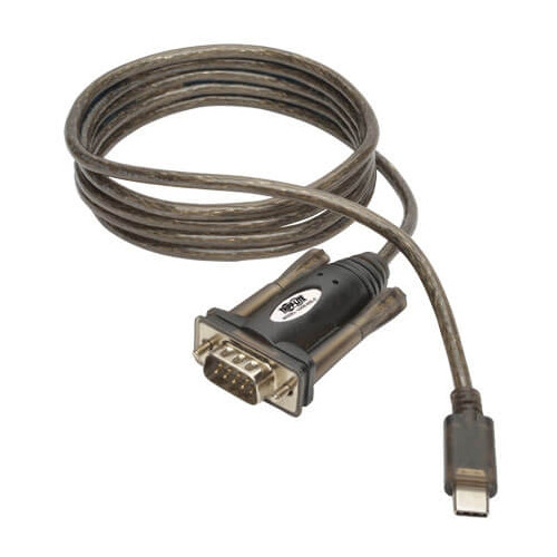 фото Кабель tripplite u209-005-c, usb type-c (m) (прямой) - db9 (m) (прямой), gold , круглое, 1.5м, черный