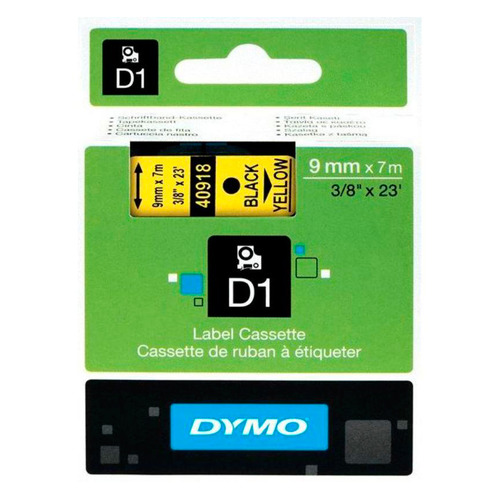 

Картридж DYMO D1, черный / желтый / 9мм, черный шрифт, желтый фон, 7м ( S0720730, D1