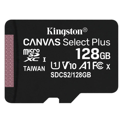 фото Карта памяти microsdxc uhs-i u1 kingston canvas select plus 128 гб, 100 мб/с, class 10, sdcs2/128gbsp, 1 шт.