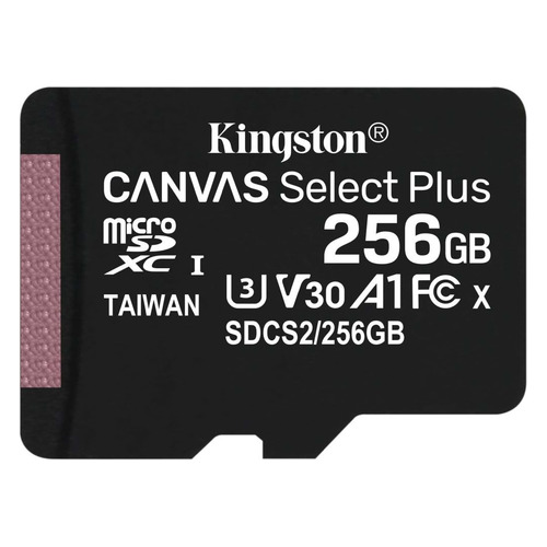 фото Карта памяти microsdxc uhs-i u3 kingston canvas select plus 256 гб, 100 мб/с, sdcs2/256gbsp, 1 шт.