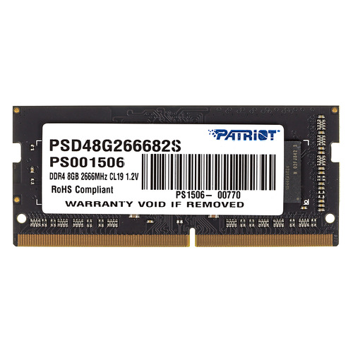 фото Модуль памяти patriot signature psd48g266682s ddr4 - 8гб 2666, so-dimm, ret