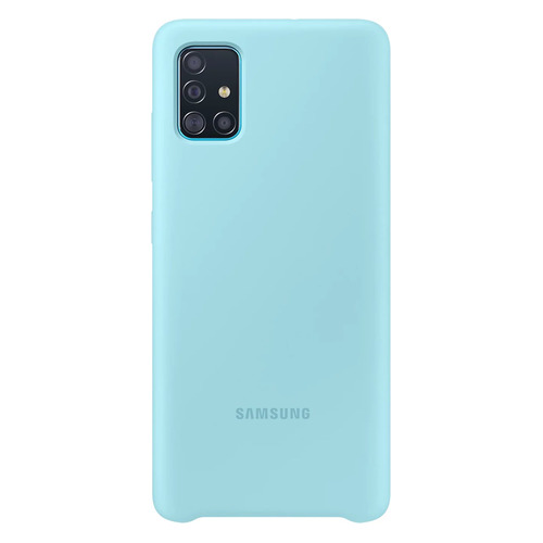 фото Чехол (клип-кейс) samsung silicone cover, для samsung galaxy a51, голубой [ef-pa515tlegru]