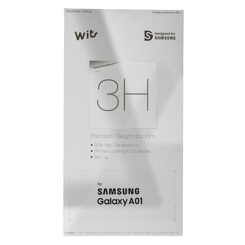 

Защитная пленка для экрана Samsung WITS для Samsung Galaxy A01 прозрачная, 1 шт [gp-tfa015wsatr], WITS