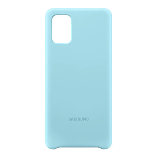 фото Чехол (клип-кейс) samsung silicone cover, для samsung galaxy a71, голубой [ef-pa715tlegru]