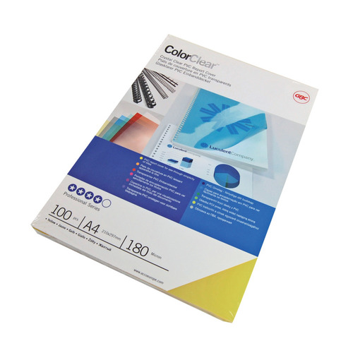 

Обложка GBC ColorClear, A4, 180мкм, 100, красный, ColorClear