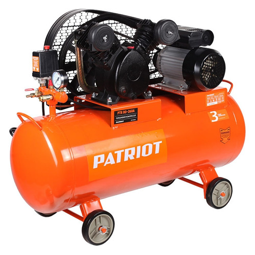 

Компрессор поршневой PATRIOT PTR 80-260A масляный [525306311], Оранжевый