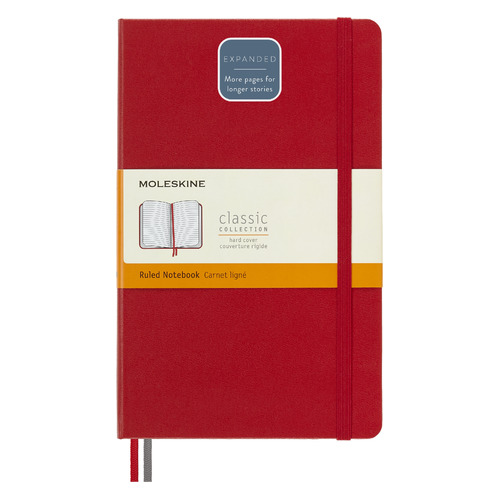 

Блокнот MOLESKINE Classic Expended, 400стр, в линейку, твердая обложка, красный [qp060expf2]