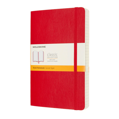 

Блокнот MOLESKINE Classic Soft Expended, 400стр, в линейку, мягкая обложка, красный [qp616expf2]