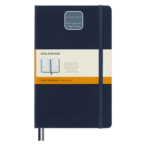 

Блокнот MOLESKINE Classic Expended, 400стр, в линейку, твердая обложка, синий сапфир [qp060expb20]