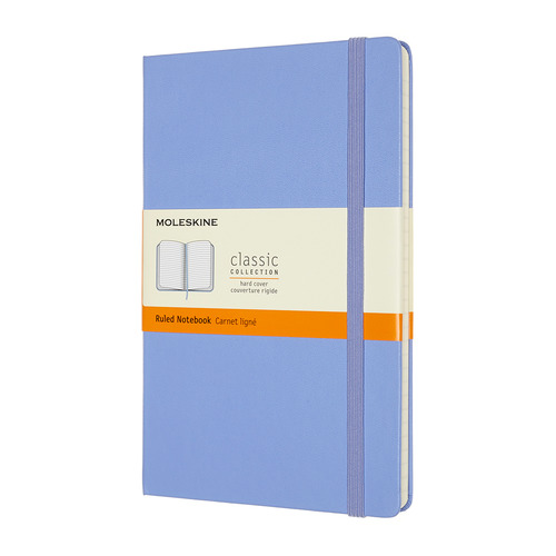 фото Блокнот moleskine classic large 130х210мм 240стр. линейка твердая обложка голубая гортензия