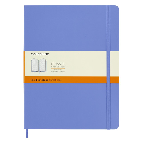 Блокнот Moleskine CLASSIC SOFT XLarge 190х250мм 192стр. линейка мягкая обложка голубая гортензия