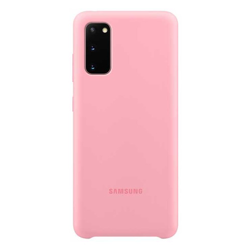 

Чехол (клип-кейс) SAMSUNG Silicone Cover, для Samsung Galaxy S20, розовый [ef-pg980tpegru]