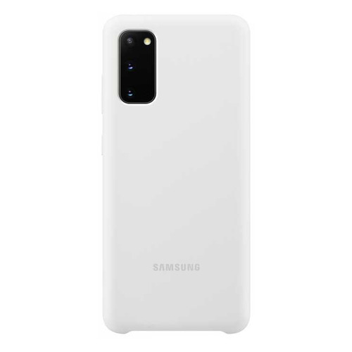 фото Чехол (клип-кейс) samsung silicone cover, для samsung galaxy s20, белый [ef-pg980twegru]